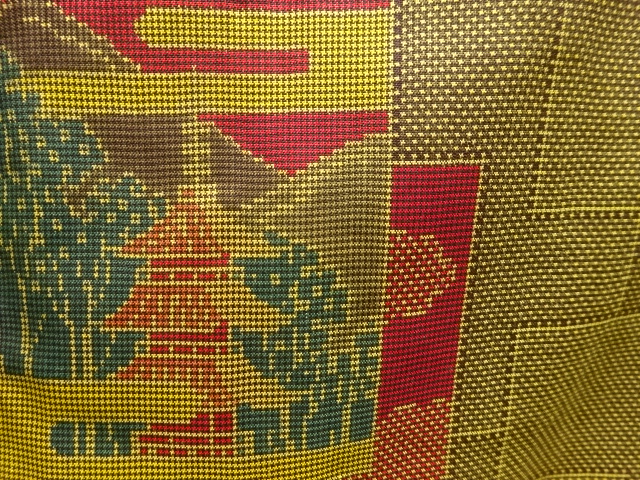 JAPANESE KIMONO / ANTIQUE DORO OSHIMA TSUMUGI KIMONO (5 MARUKI) / WOVE